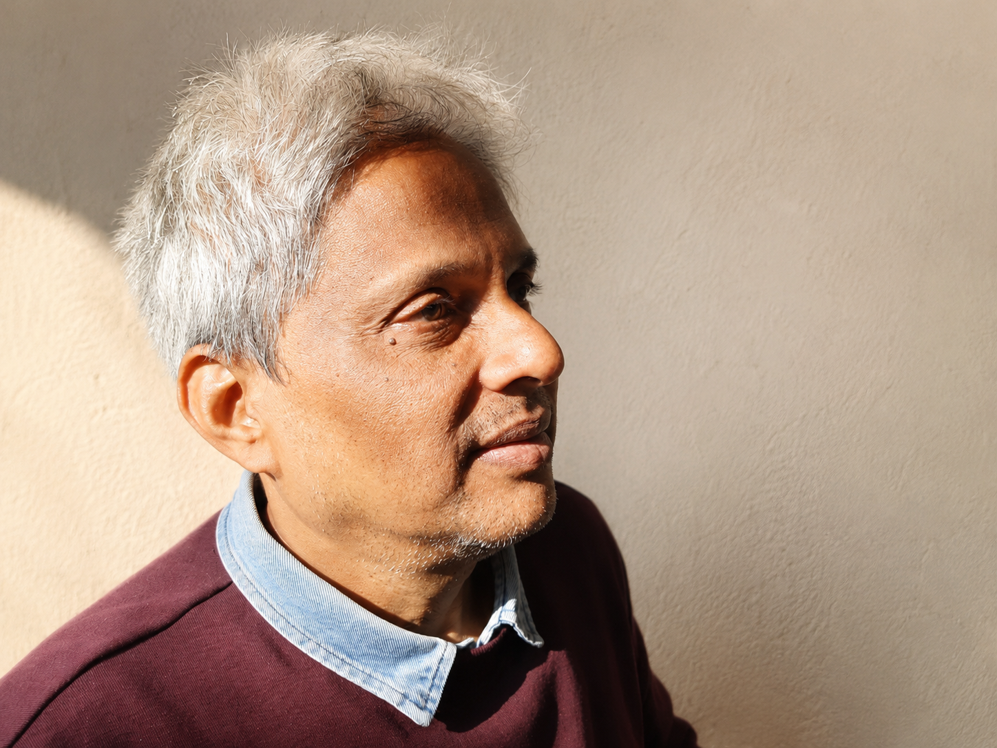 Guruswamy Ananthapadmanabhan looking toward the light